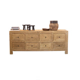 Ojai Elm Wood 8 Drawer Console