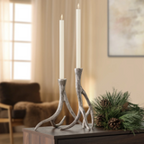 Antler Taper Candle Holder Set - Aluminum