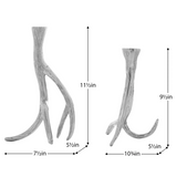 Antler Taper Candle Holder Set - Aluminum