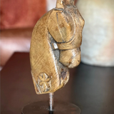 Vintage Wooden Horse on Iron Stand