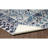 Sparx Medallion Blue Distressed Washable Rug 27" x 45"