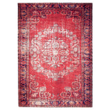 Sparx Medallion Red Distressed Washable Rug 27" x 45"