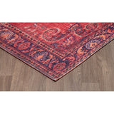 Sparx Medallion Red Distressed Washable Rug 27" x 45"